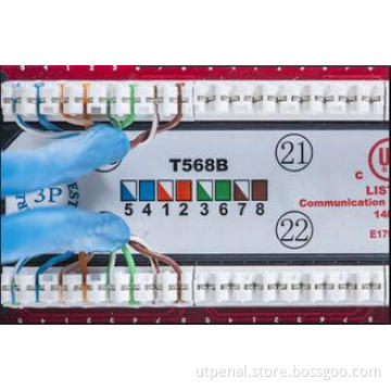 Black 24 Slots UTP Rj45 Cat5e Patch Panel Accept 22-26 AWG